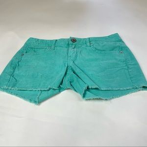 American Eagle Womens Short Shorts Size 4 Corduroy Solid Blue Stretch #0366
